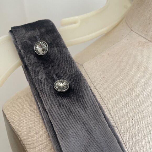 anthropologie , maeve, velvet romper, color silver/argnt, size small, NWT - Picture 2 of 6